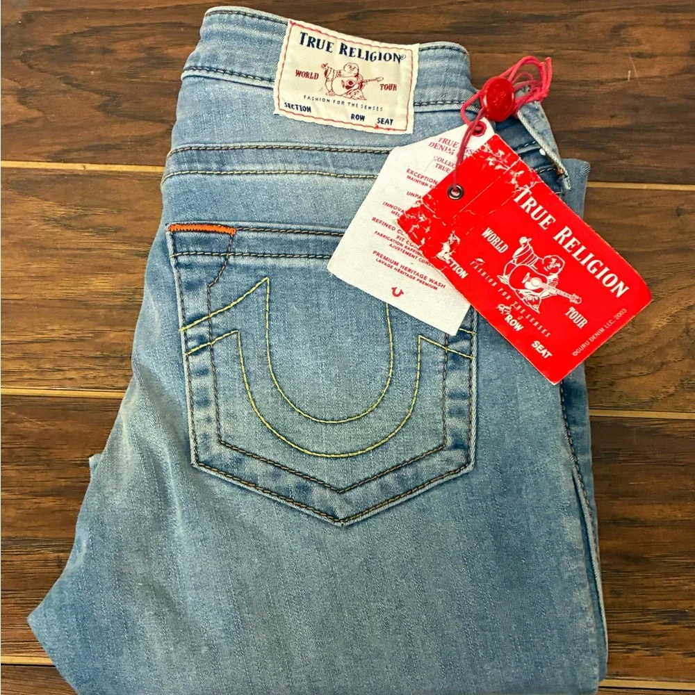 NWT True Religion Women Blue Jeans Size 27 Jennie Curvy Skinny - Picture 1 of 16